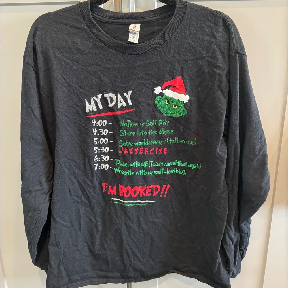 Grinch Christmas Schedule Long Sleeve Shirt
